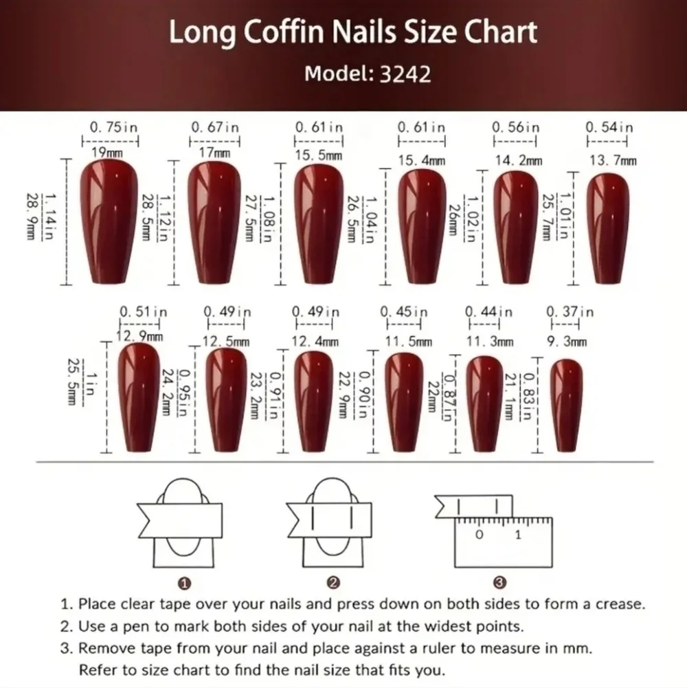 24 Pieces Fake Press On Nails